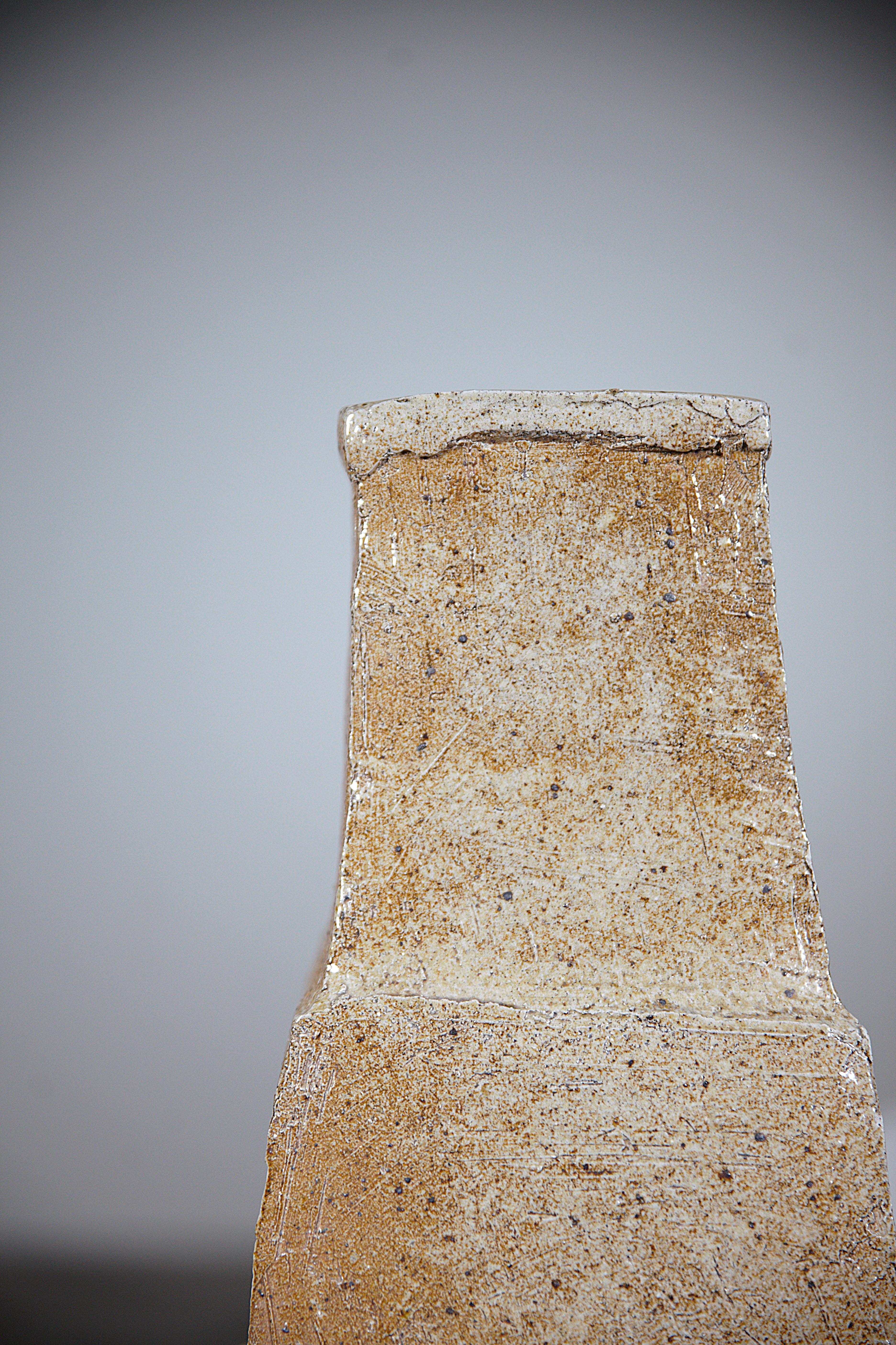 An Asymetric Stoneware Vase by Gustave Tiffoche France 1970's in vendita 3