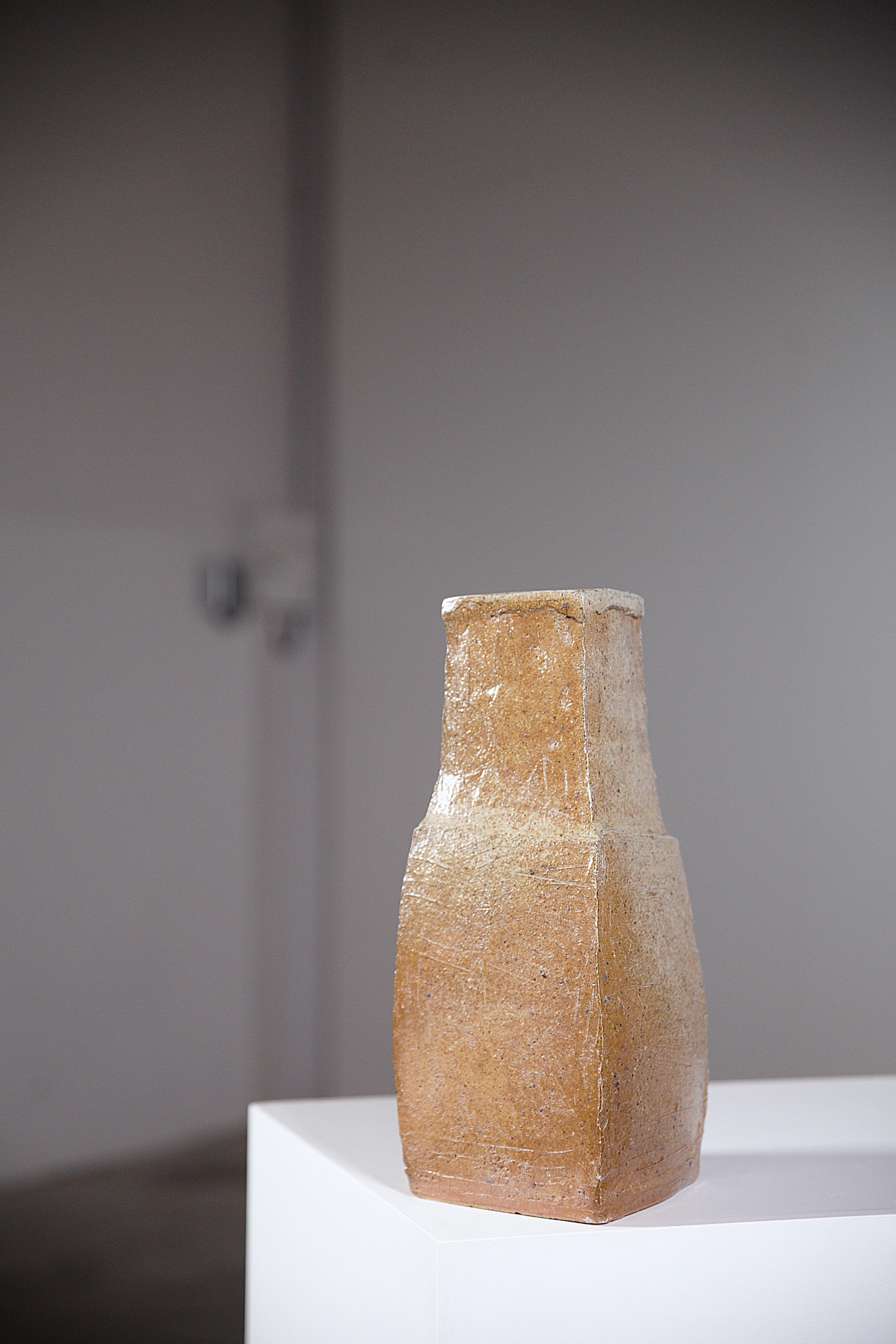 An Asymetric Stoneware Vase by Gustave Tiffoche France 1970's in vendita 6