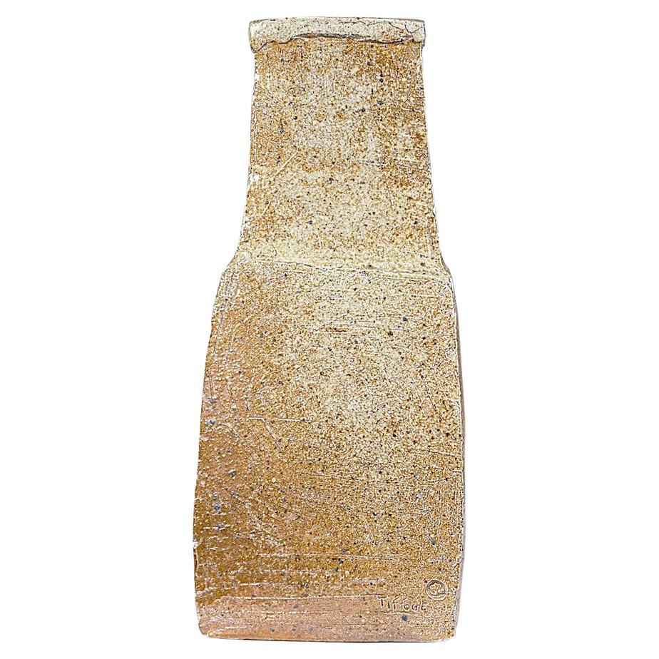 An Asymetric Stoneware Vase by Gustave Tiffoche France 1970's