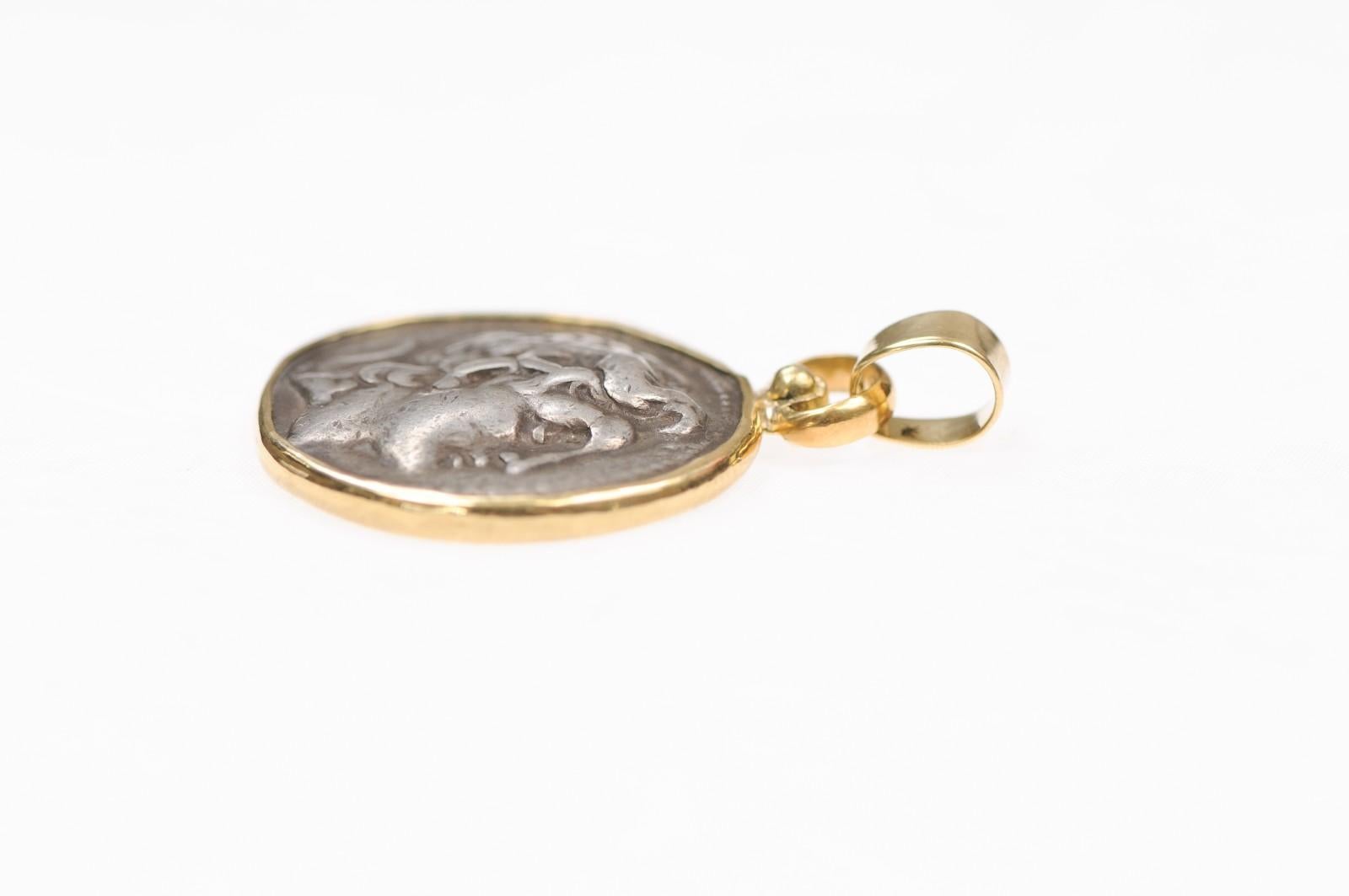 An Athena Silver Tetradrachm Pendant, circa 300 BC For Sale 7