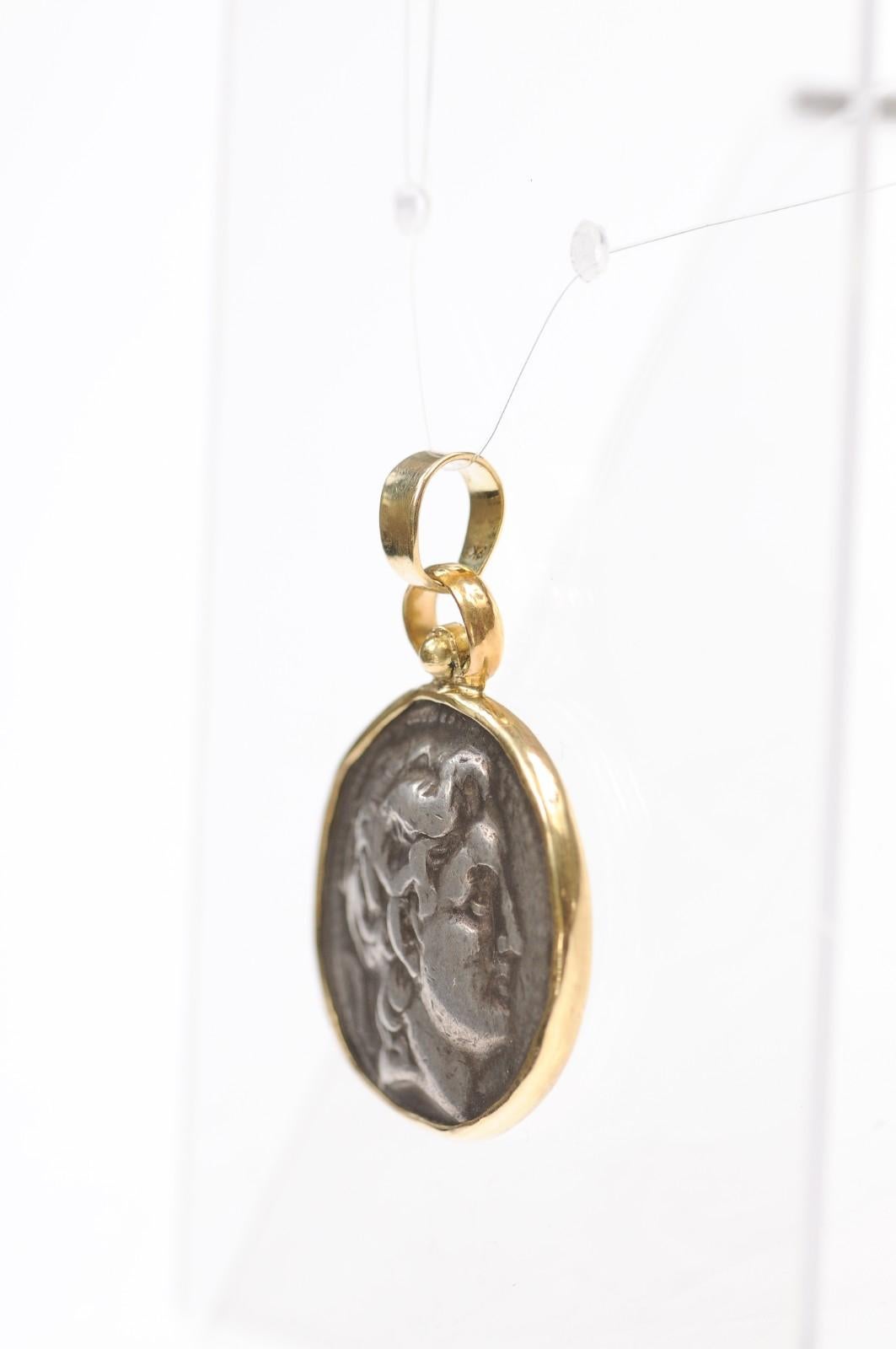 Women's or Men's An Athena Silver Tetradrachm Pendant, circa 300 BC For Sale