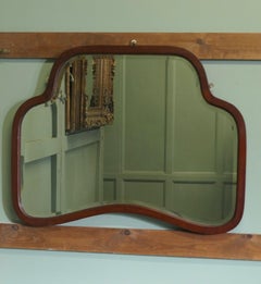 An Attractive Art Deco Walnut Mirror A good Art Deco wall mirror