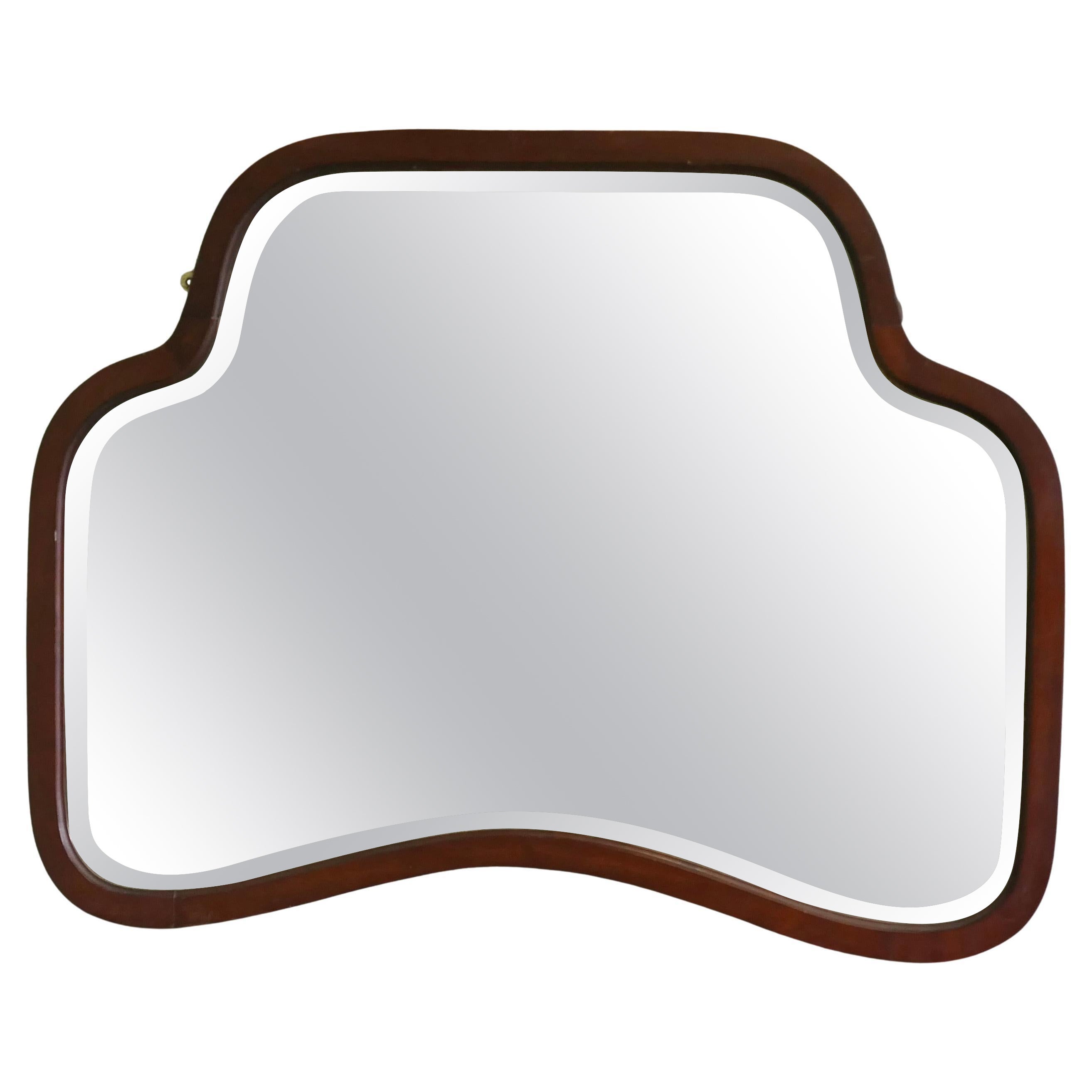 An Attractive Art Deco Walnut Mirror A good Art Deco wall mirror