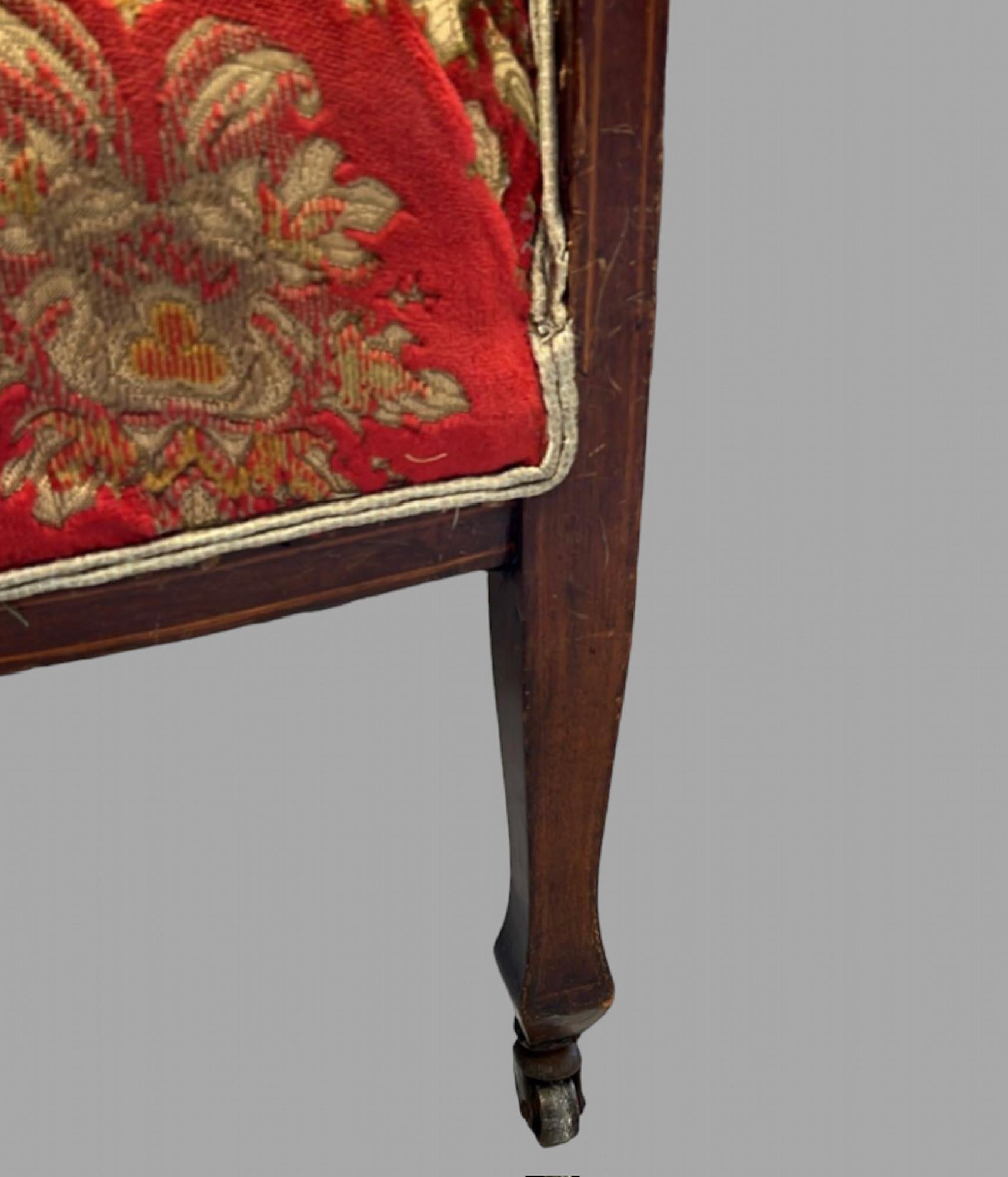 An Attractive Boudoir Edwardian Settee and Chair For Sale 4