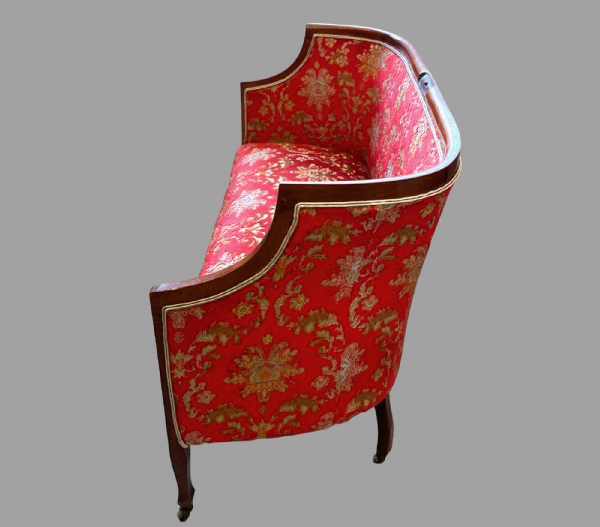 Inlay An Attractive Boudoir Edwardian Settee and Chair For Sale