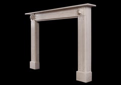 Attractive English Regency Fireplace in White Marble