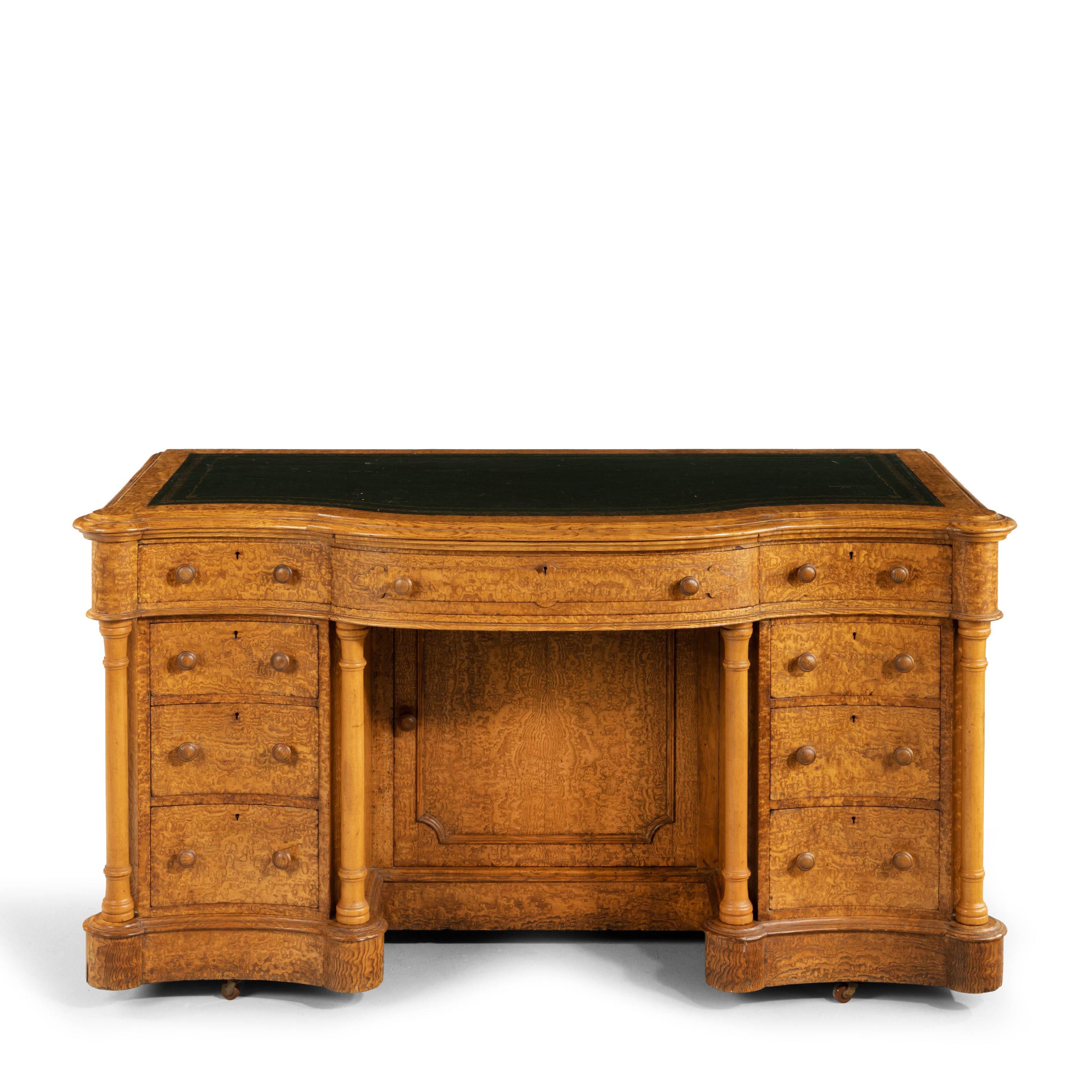 English Attractive Late 19th Century Kneehole Desk by Taylor and Sons of Bond Street