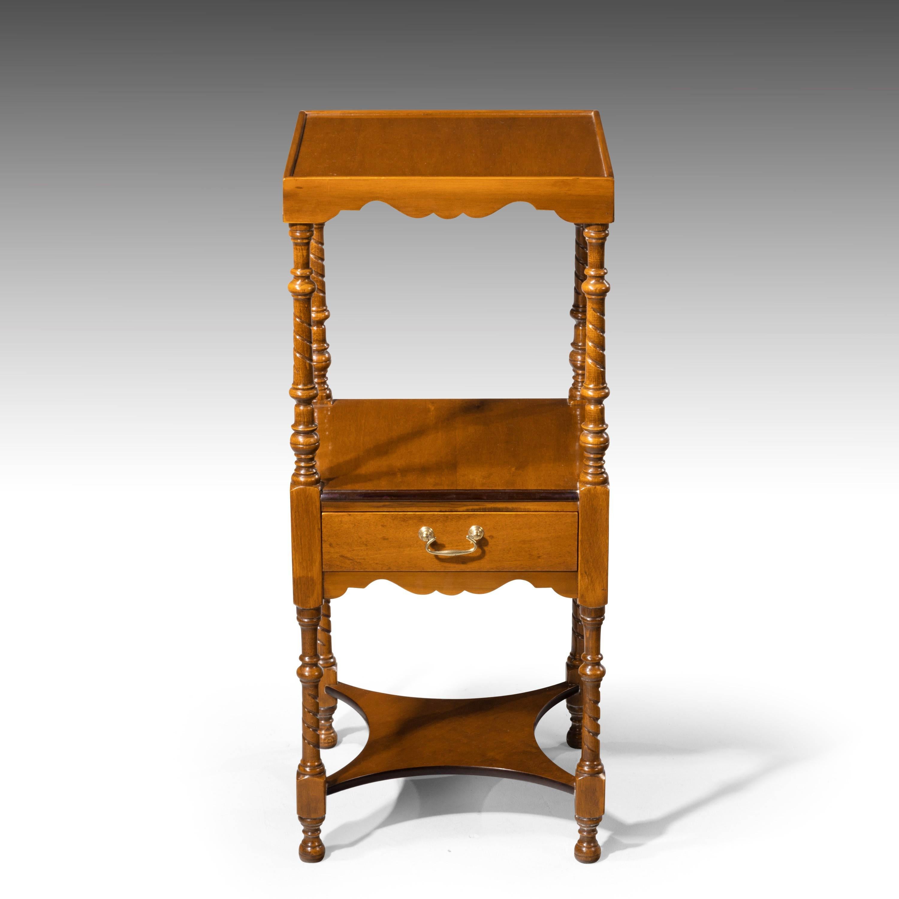 English Attractive Late 19th Century Mahogany Two-Tiered Nightstand