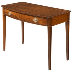 Attractive Late George III Period Mahogany Bow, Fronted Side Table