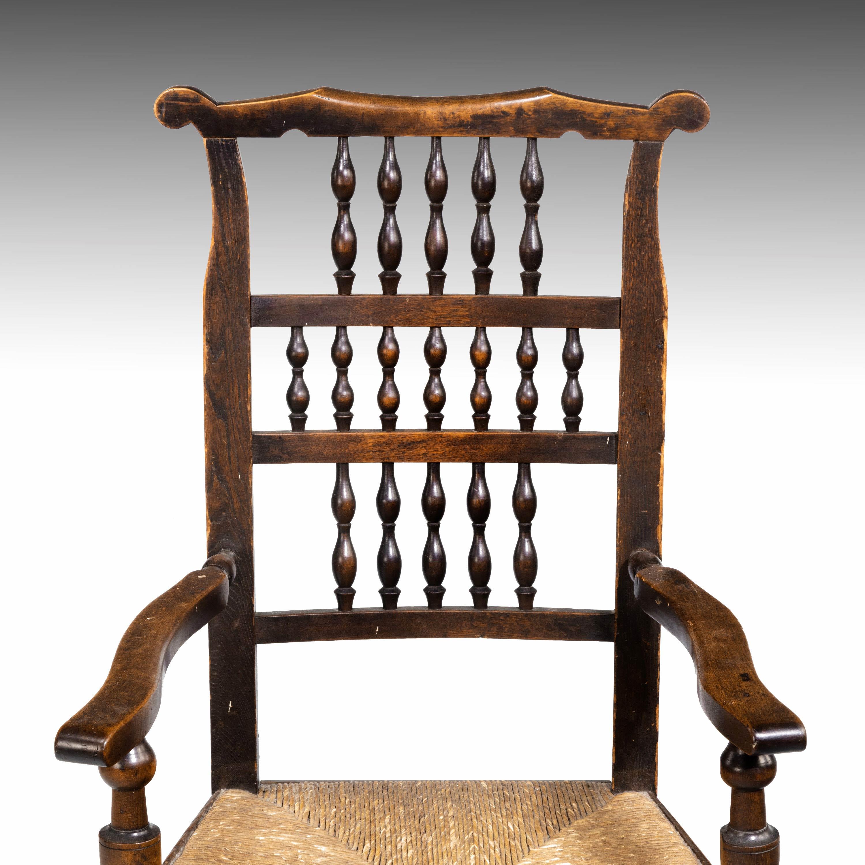 Attractive Mid-19th Century Elm Spindleback Armchair 1