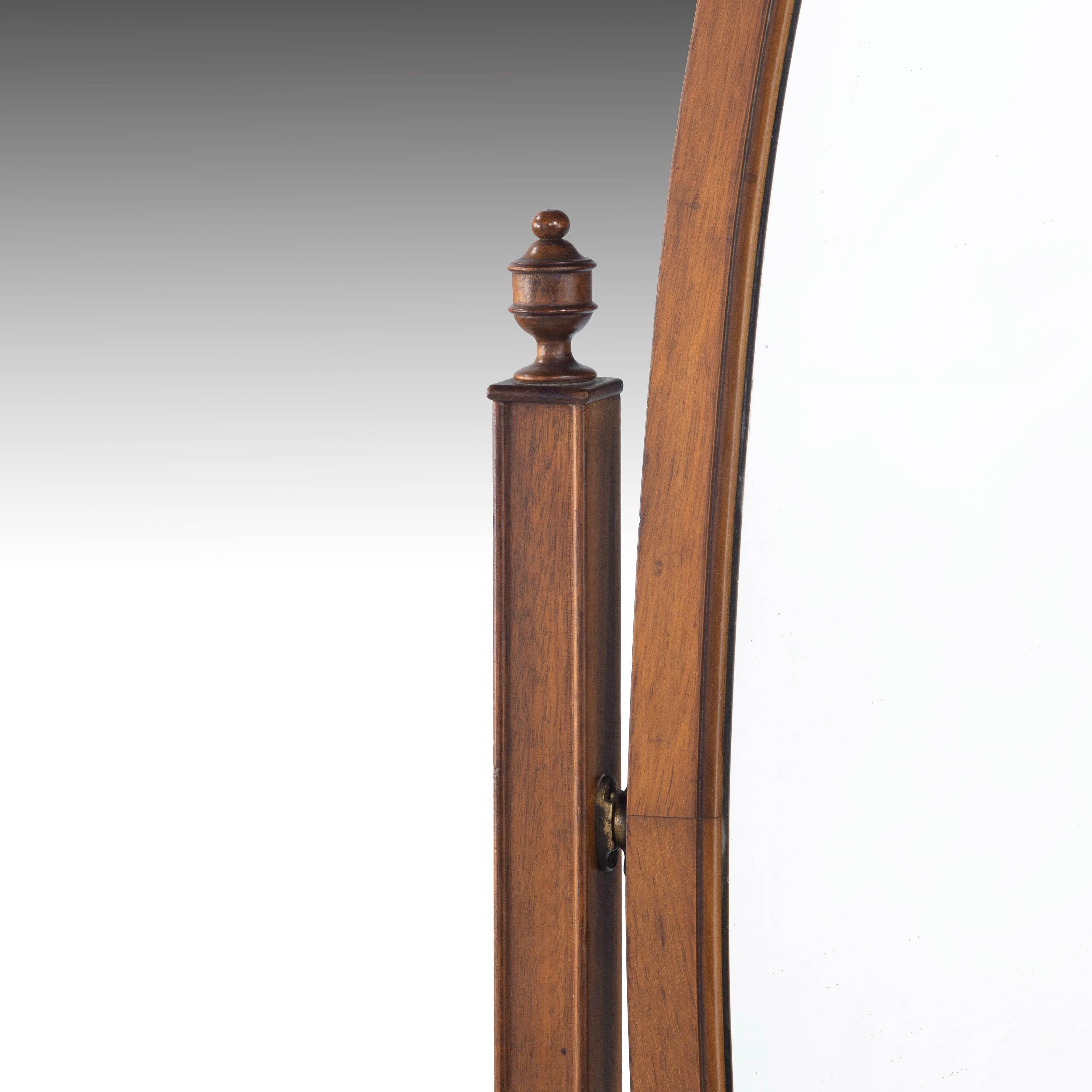 English Attractive Mid-20th Century Mahogany Framed Cheval Mirror