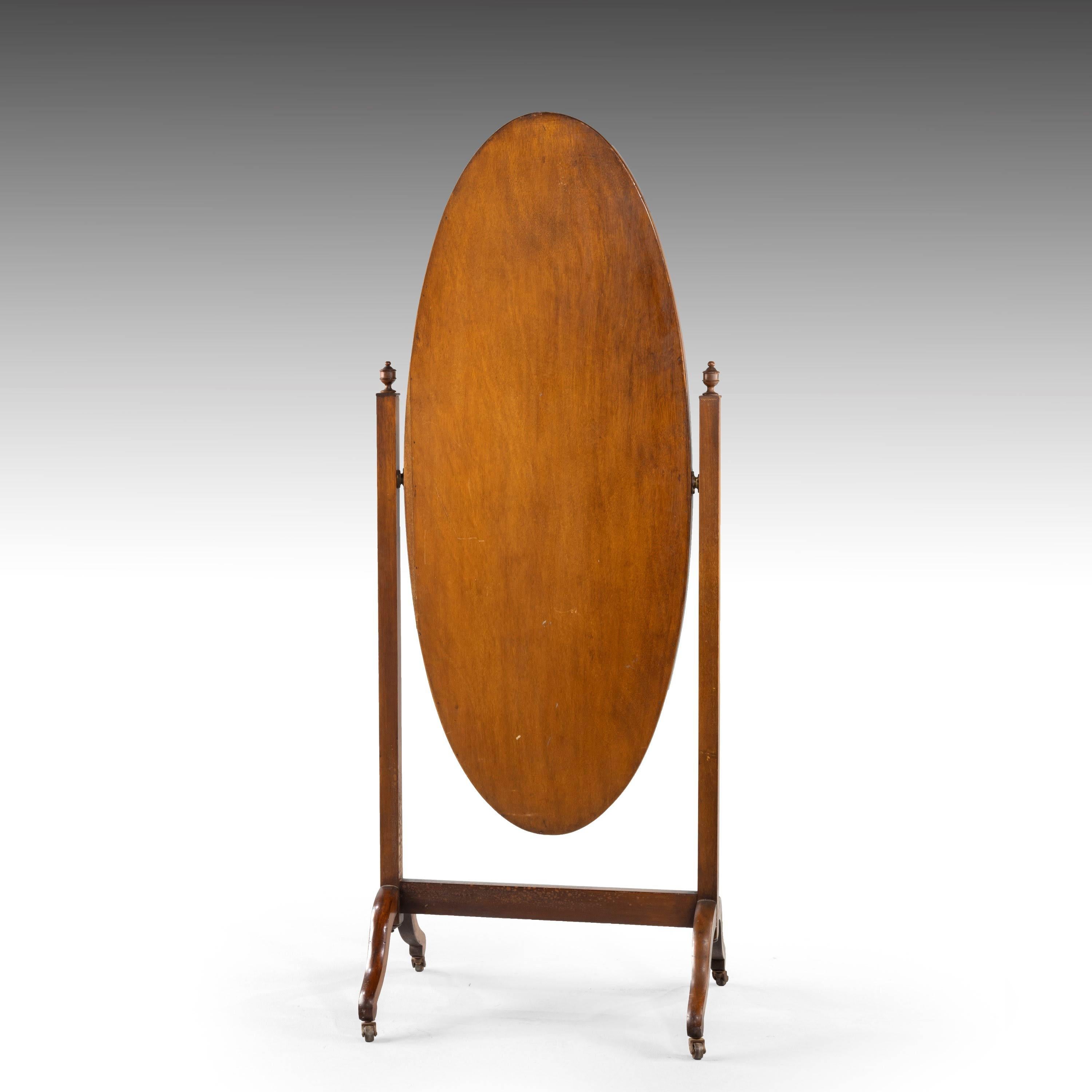 Attractive Mid-20th Century Mahogany Framed Cheval Mirror 2