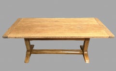 An Attractive Oak Trestle Table for Hall/Kitchen or Dining