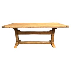 Antique An Attractive Oak Trestle Table for Hall/Kitchen or Dining