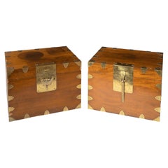 Attractive Pair of Chinese Boxes in Oriental Hardwood