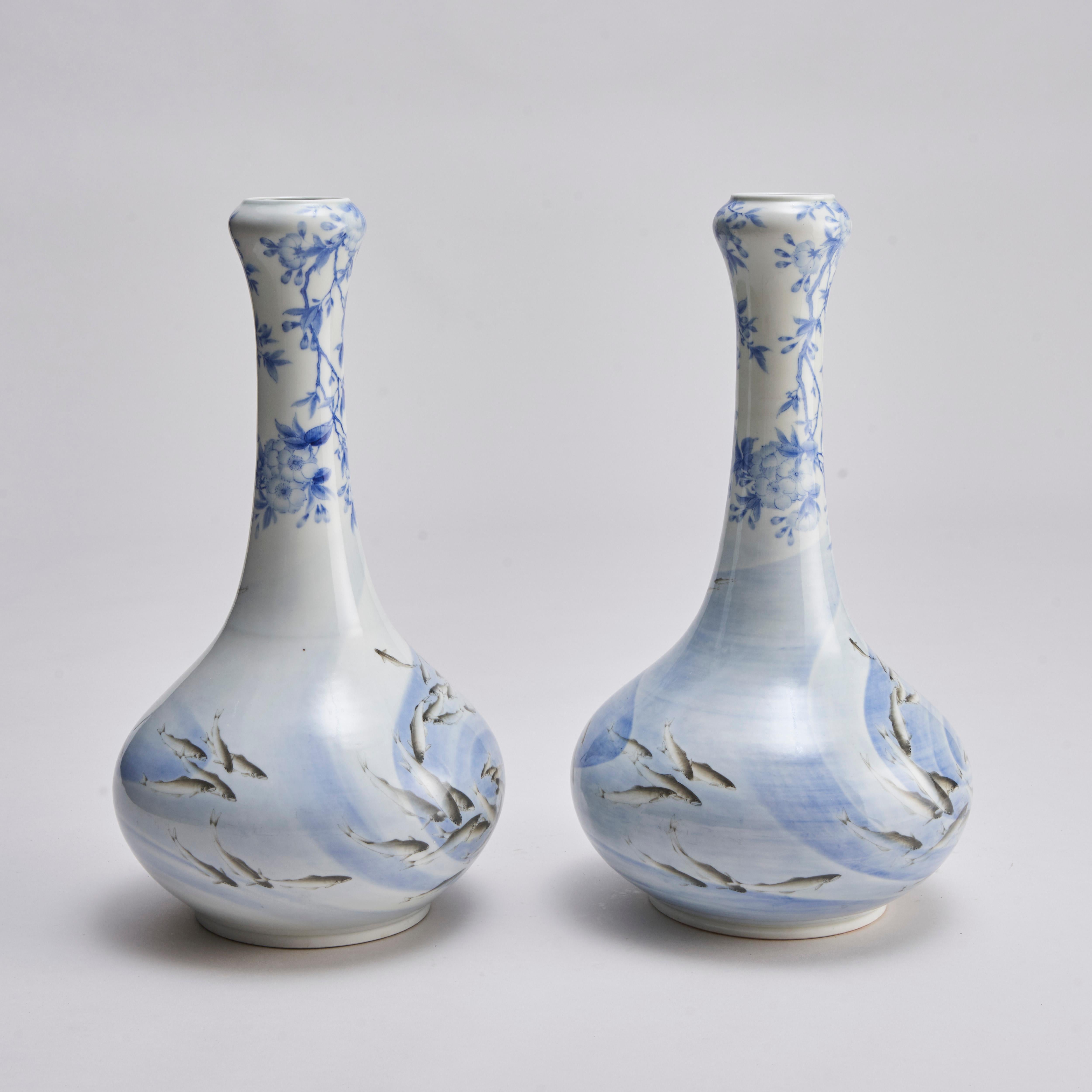 19th Century An attractive pair of early 20th Century Japanese vases  For Sale