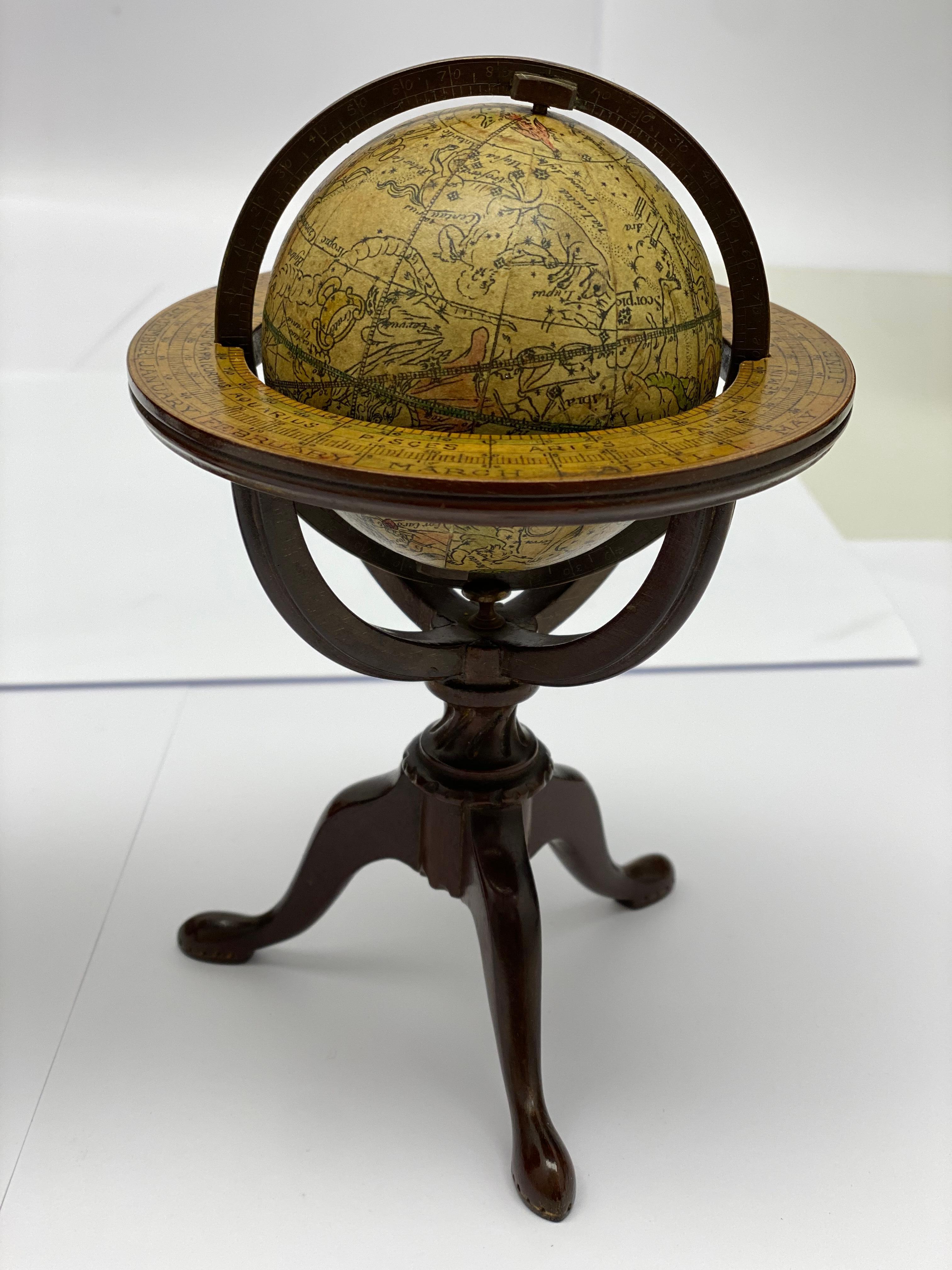 British  An attractive pair of late-eighteenth century English pocket globes 