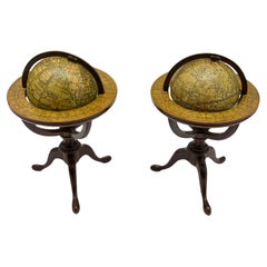 Antique  An attractive pair of late-eighteenth century English pocket globes 