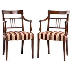 Attractive Pair of Late George III Period Elbow Chairs