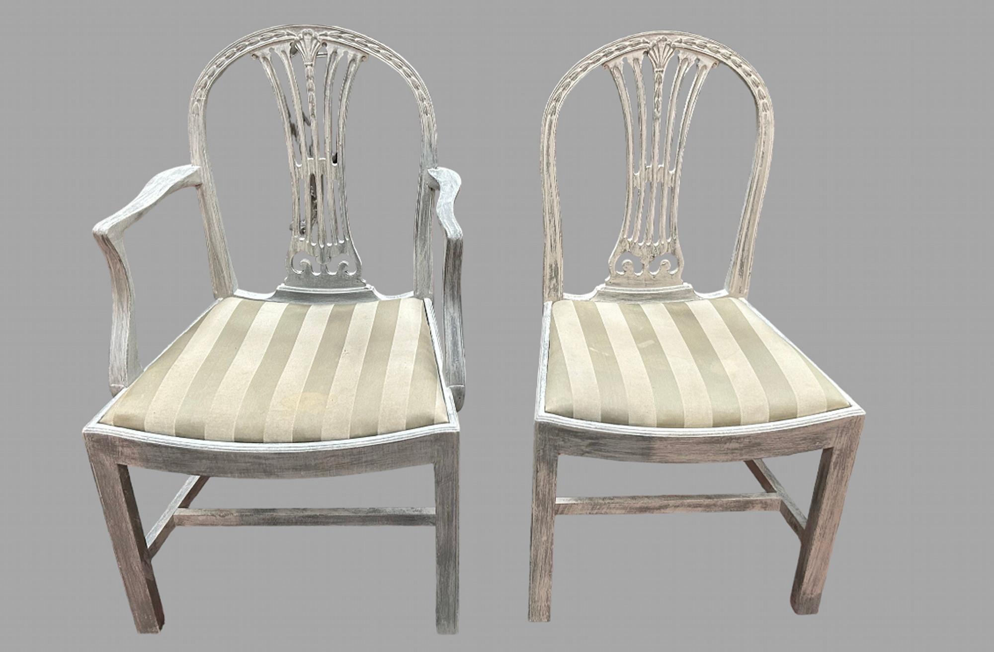 British An Attractive Set of 10 Painted Mahogany Chairs