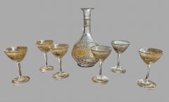An Attractive Set of Six Cordial Glasses and Decanter