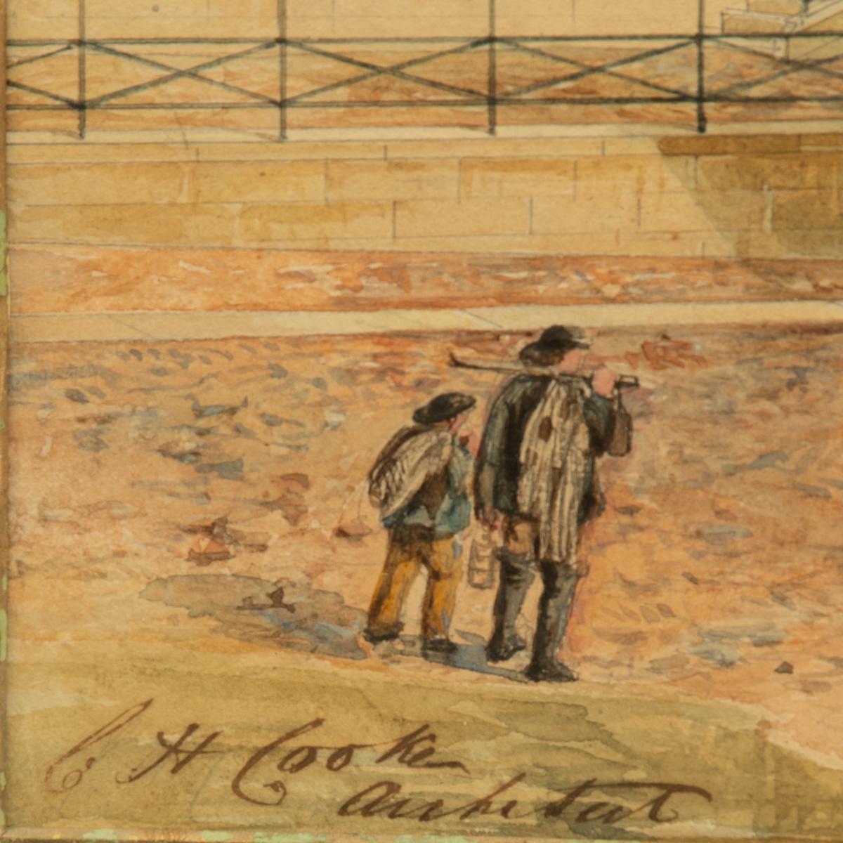 English An attractive watercolour painting of Brighton’s RNLI life boat house For Sale