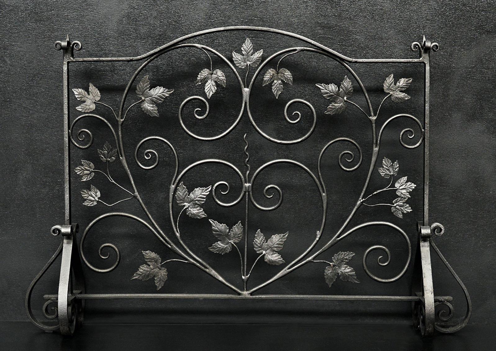 Attractive Wrought Iron Fire Screen For Sale 1