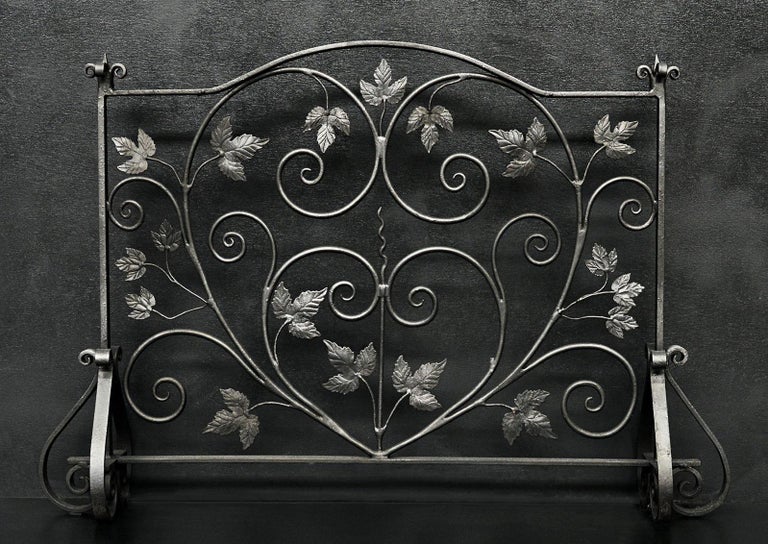 Attractive Wrought Iron Fire Screen For Sale at 1stDibs