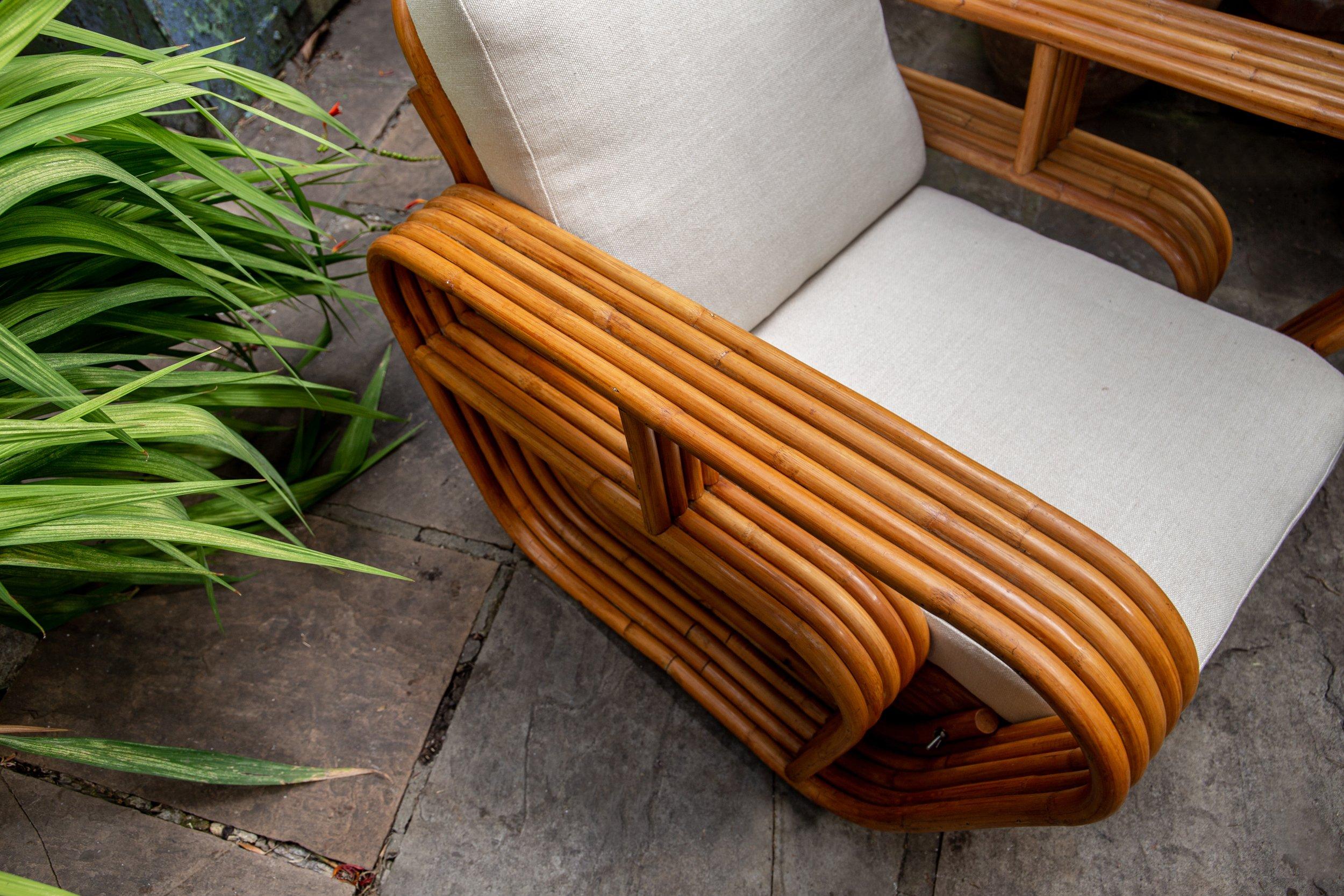 Bamboo Attributed Paul Frankl Pretzel Chair, Original Art Deco Period