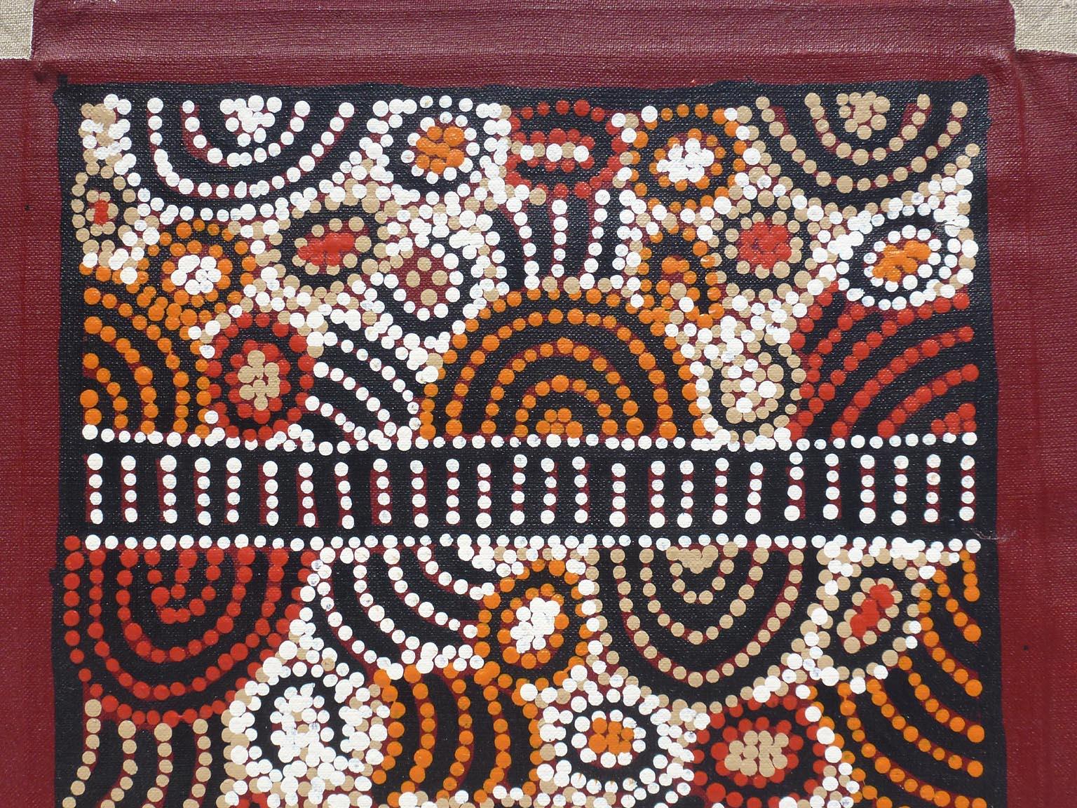 Hand-Painted An Australian Aboriginal Drawing by Kim Butler Napurrula. For Sale