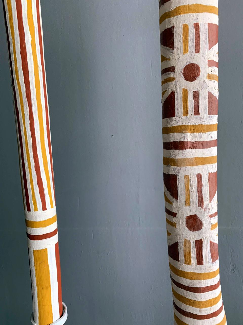 Folk Art Australian Aboriginal Painted Totem Pole from Elcho Island For Sale