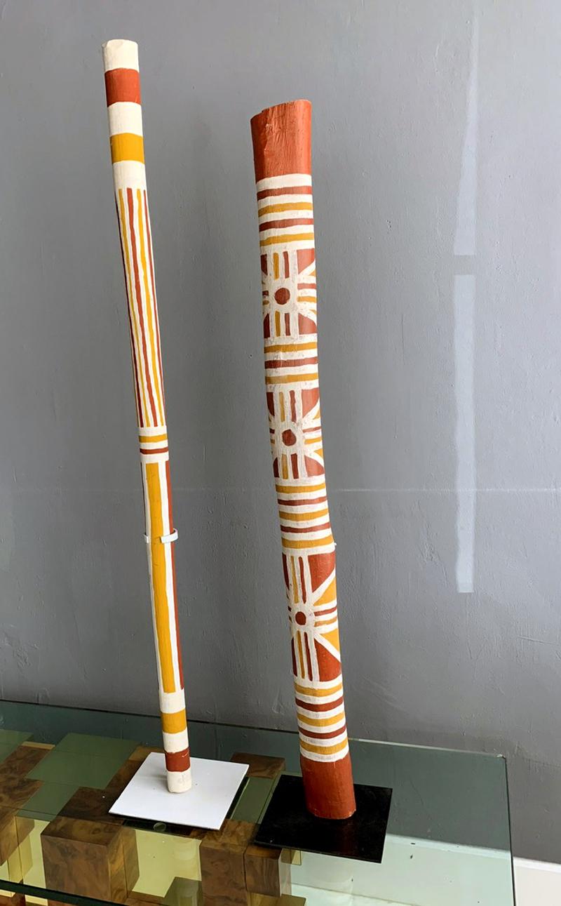 Contemporary Australian Aboriginal Painted TOTEM Pole from Elcho Island