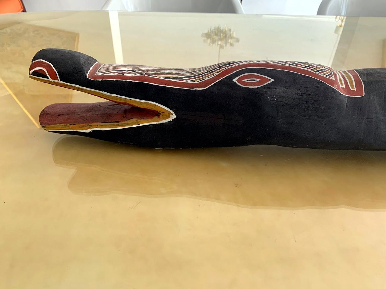 Tribal Australian Aboriginal Wood Carving of a Crocodile
