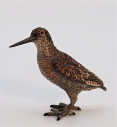 An Austrian cold painted bronze study of a woodcock by Franz Xavier Bergman