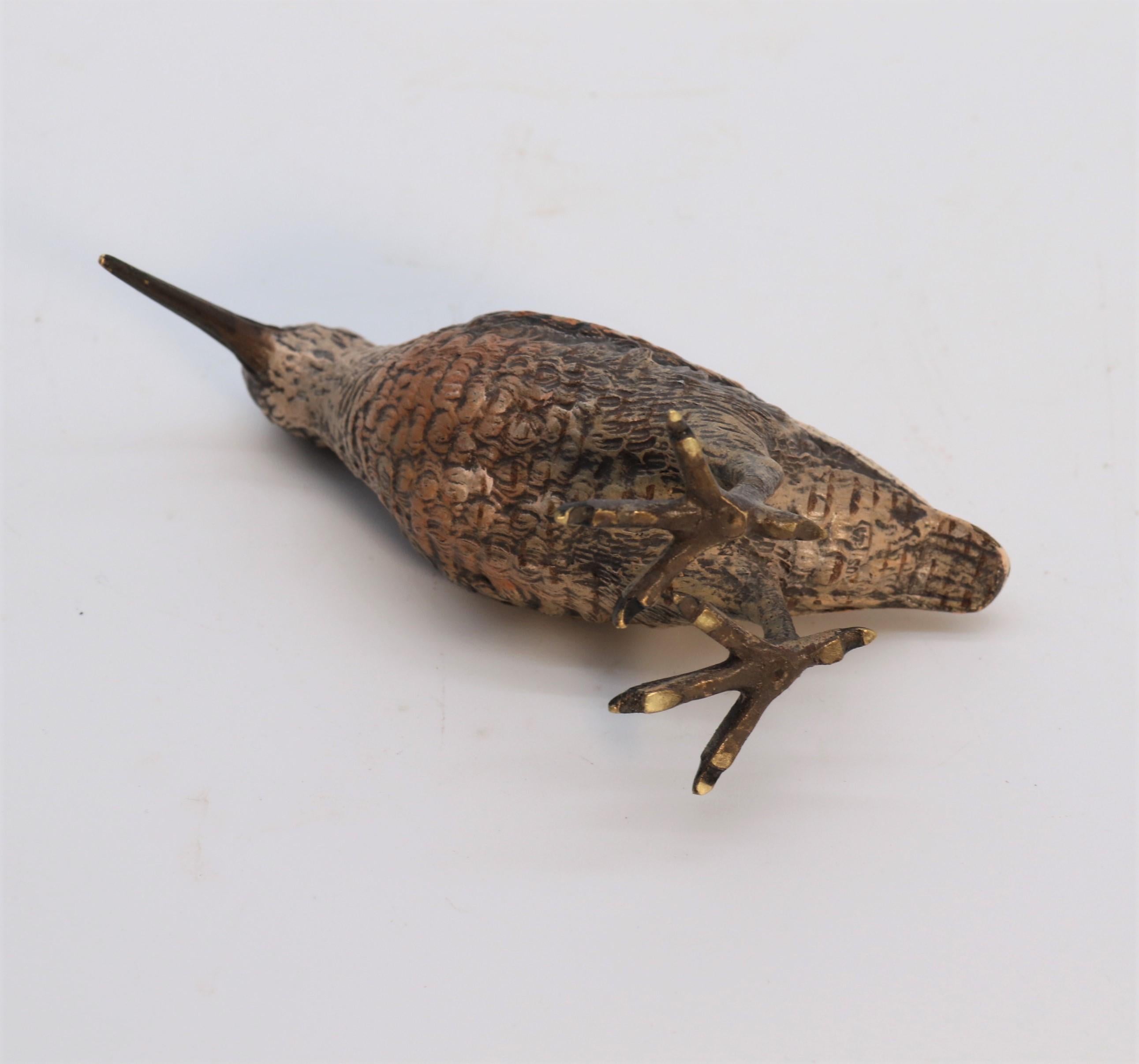 An Austrian cold painted bronze study of a woodcock by Franz Xavier Bergman For Sale 1