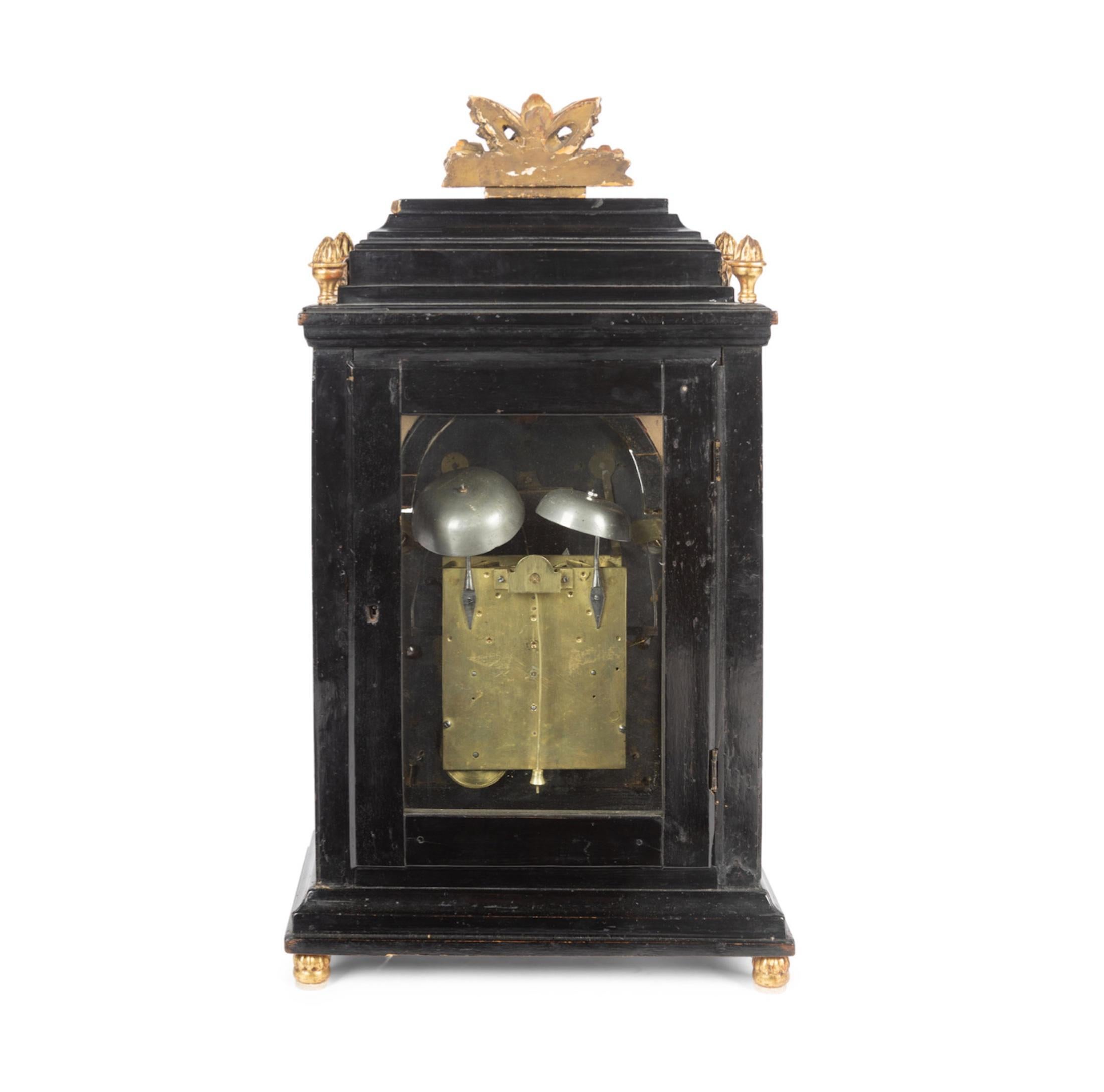 An Austrian Ebonized and Parcel Gilt Bracket Clock  Late 18th/Early 19th Century In Good Condition For Sale In Buchanan, MI