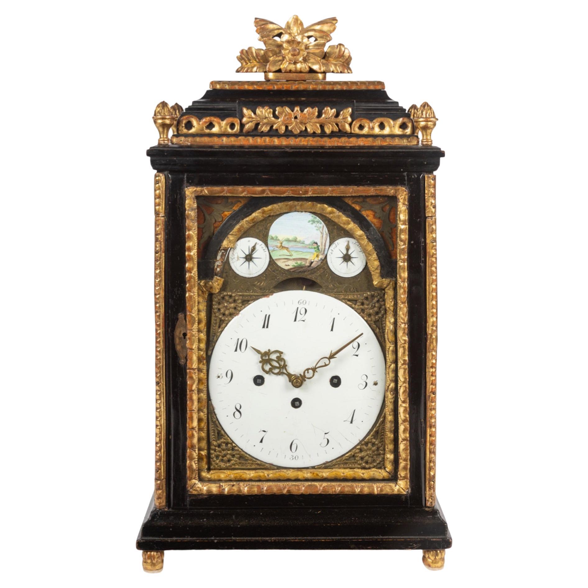 An Austrian Ebonized and Parcel Gilt Bracket Clock  Late 18th/Early 19th Century For Sale