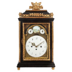 Horloge autrichienne à console ébonisée et à parcellaire doré  Fin du 18e/début du 19e siècle