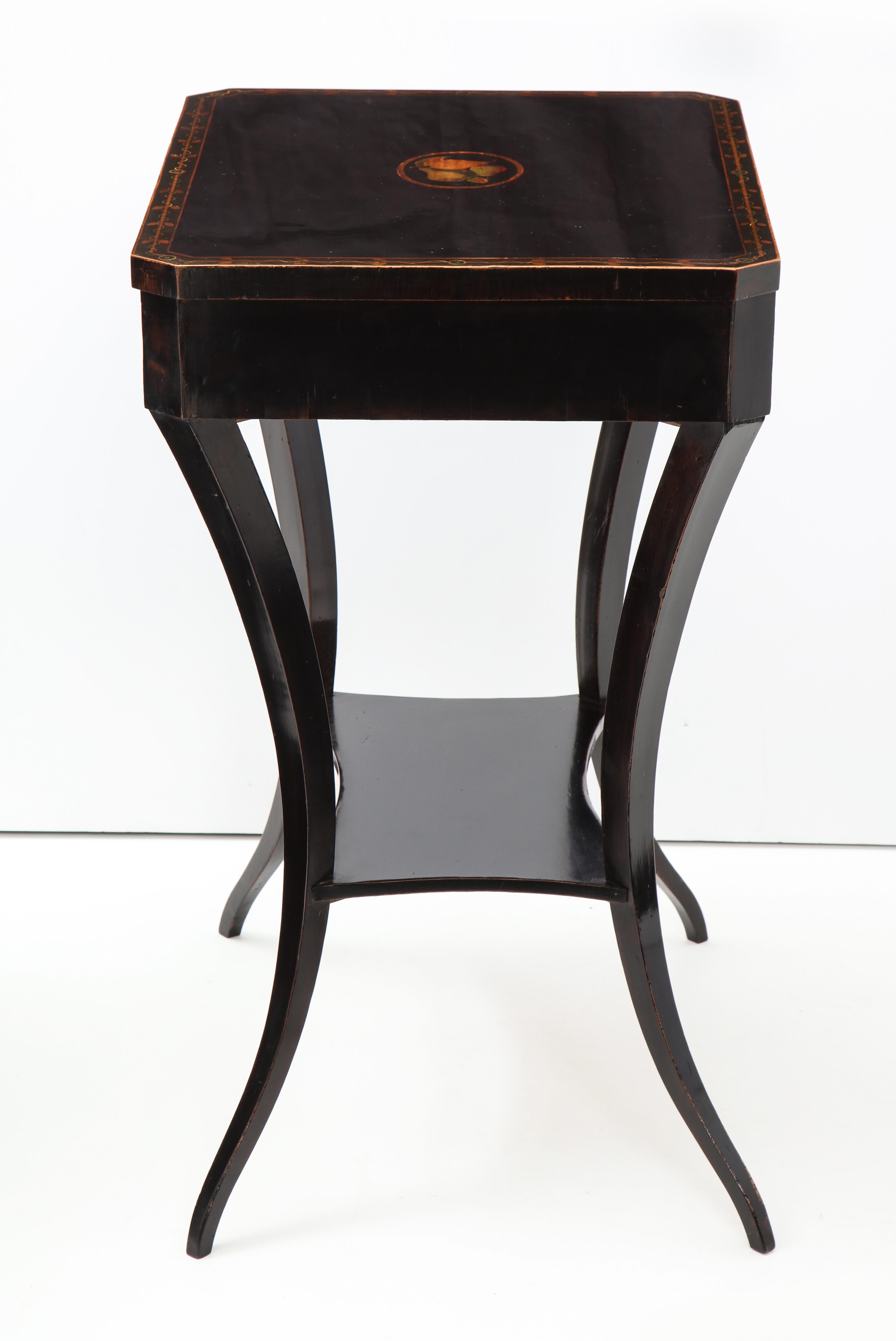 Austrian Empire Fruitwood, Stenciled and Ebonized Side Table, circa 1820s 2