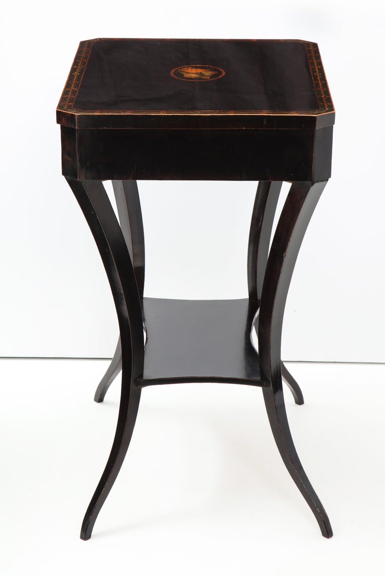 Austrian Empire Fruitwood, Stenciled and Ebonized Side Table, circa 1820s For Sale 2