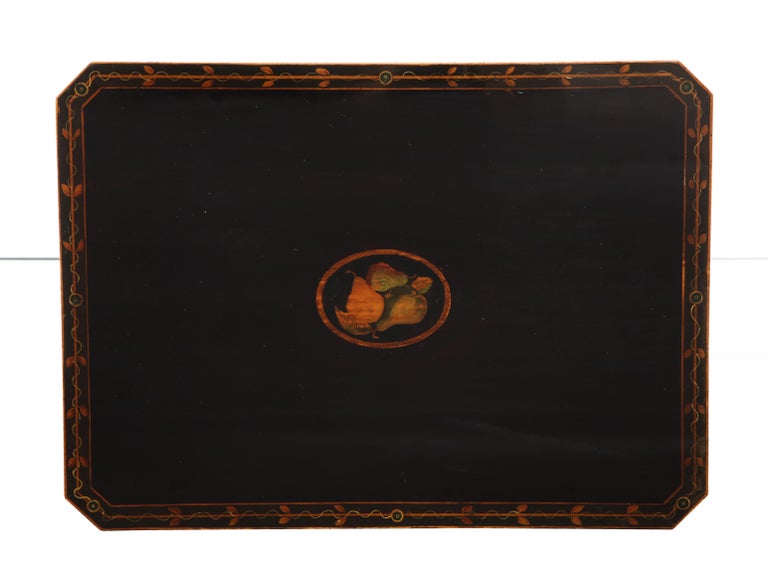 Austrian Empire Fruitwood, Stenciled and Ebonized Side Table, circa 1820s For Sale 4