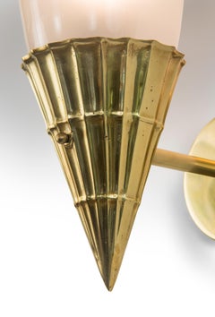 Austrian Glass and Brass Sconce