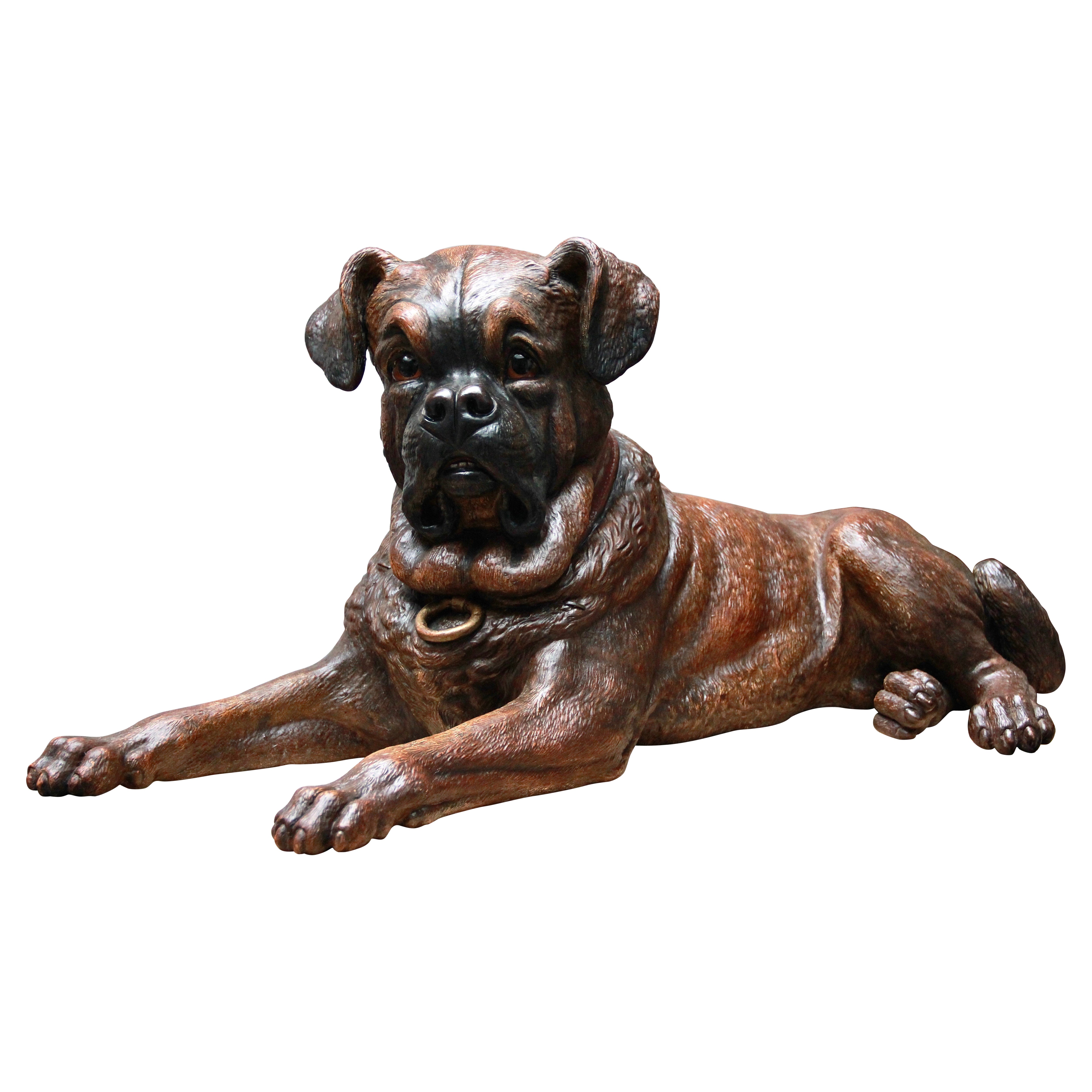 An Austrian lifesize terracotta model of an English Bull Mastiff