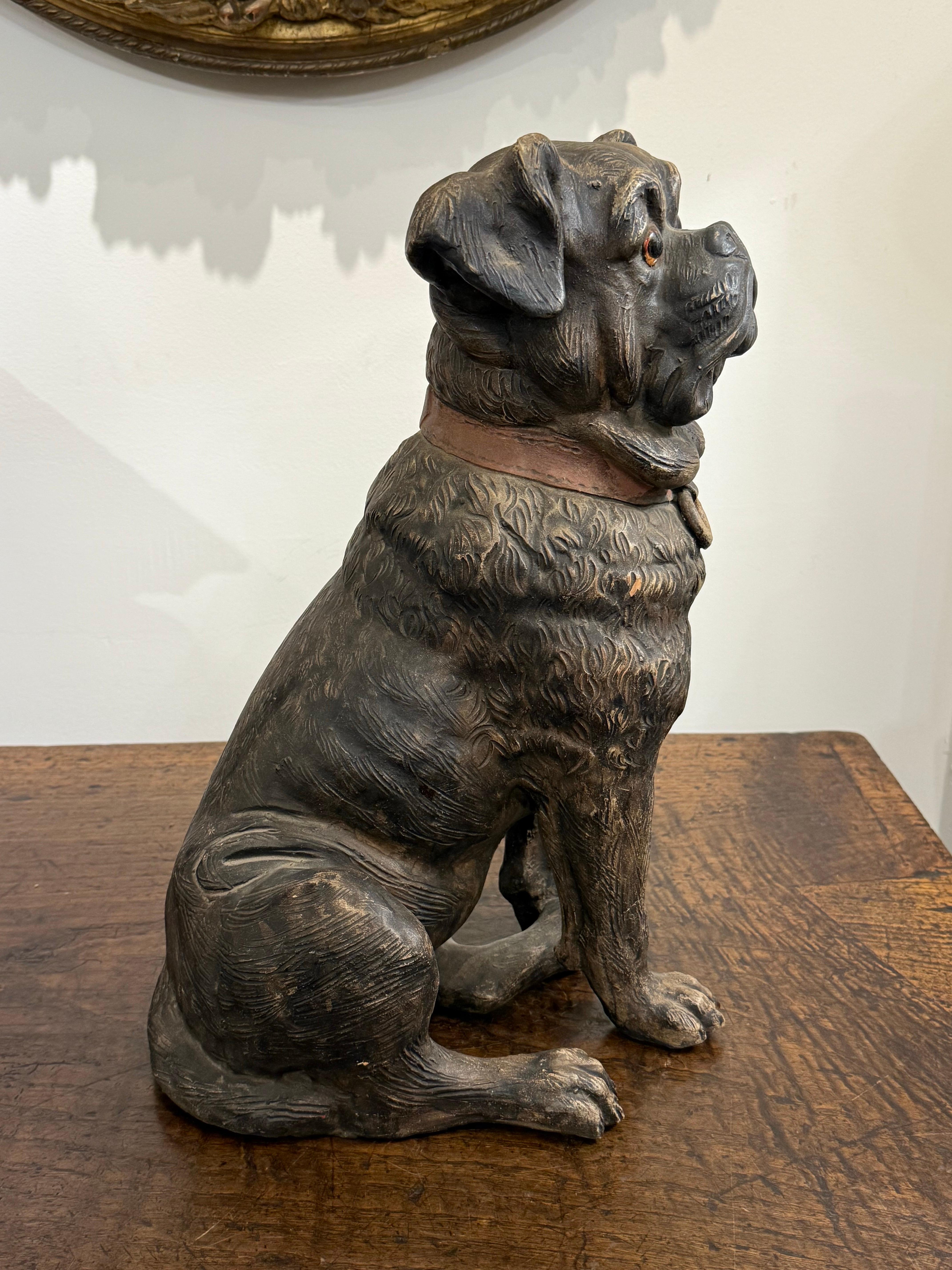 Terracotta Carlino austriaco in terracotta dipinta, CIRCA 1900 in vendita
