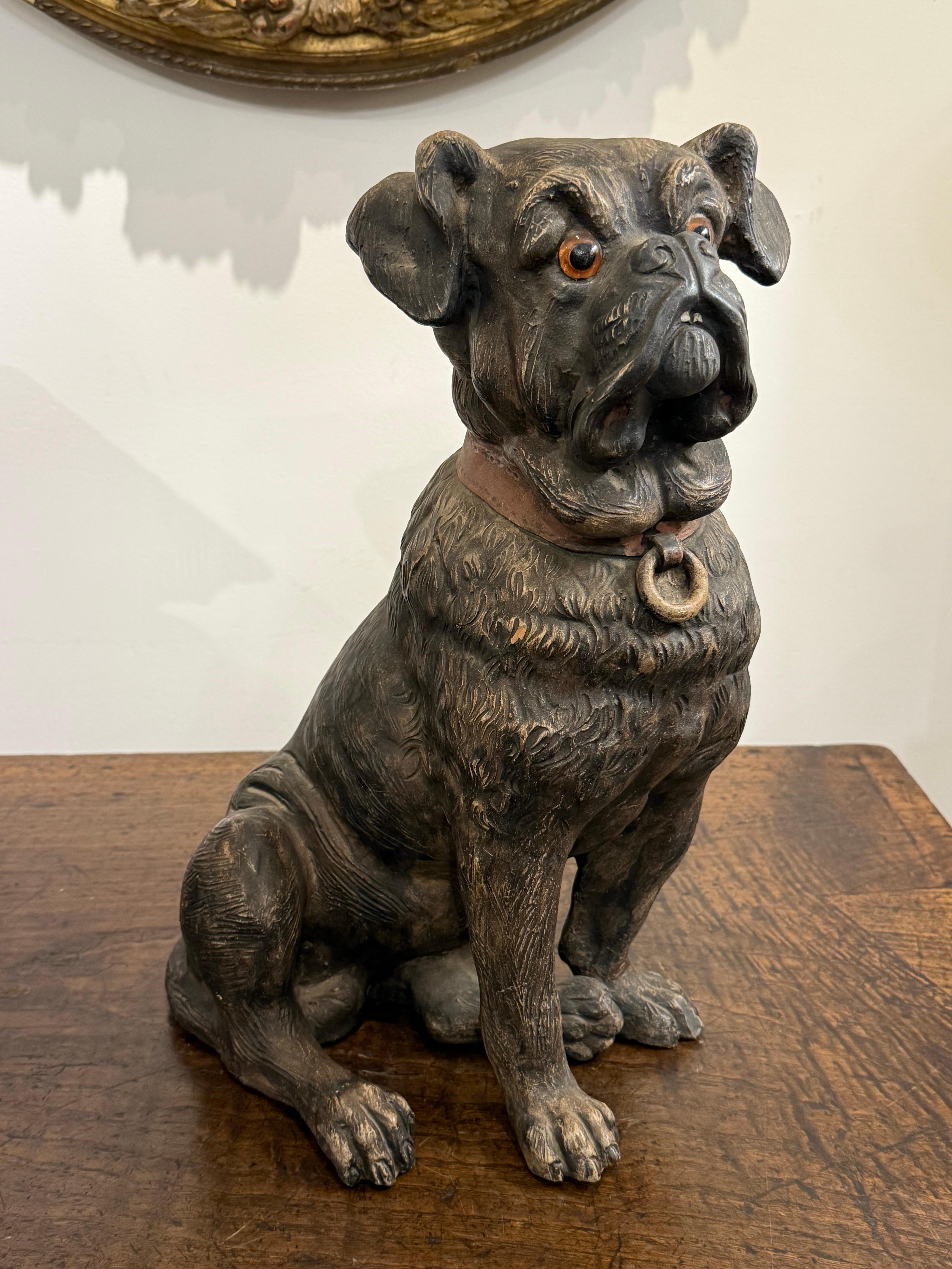 Carlino austriaco in terracotta dipinta, CIRCA 1900 in vendita 1