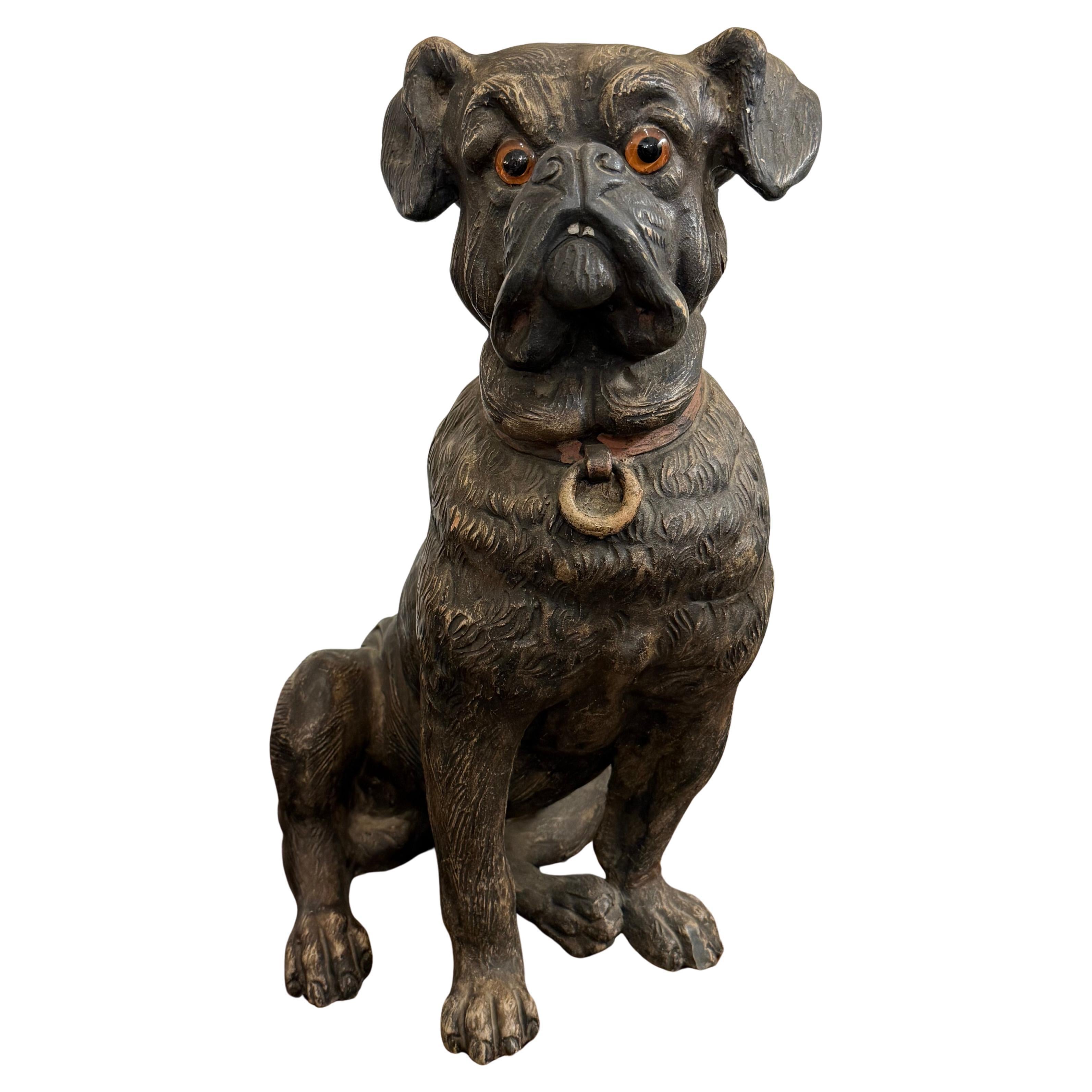 An Austrian Painted Terracotta Pug, Circa 1900