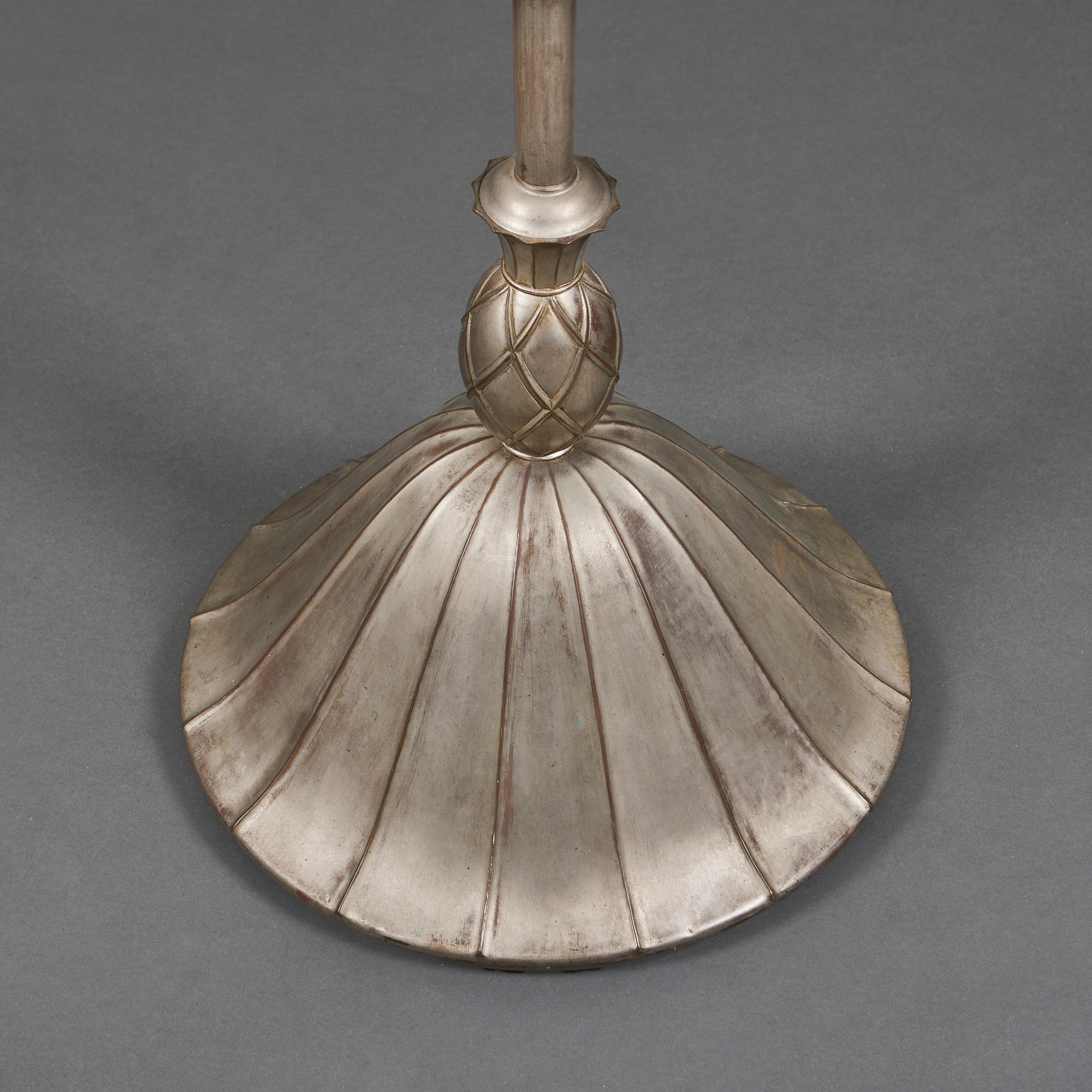 Vienna Secession An Austrian Secessionist Pewter Standard Lamp For Sale