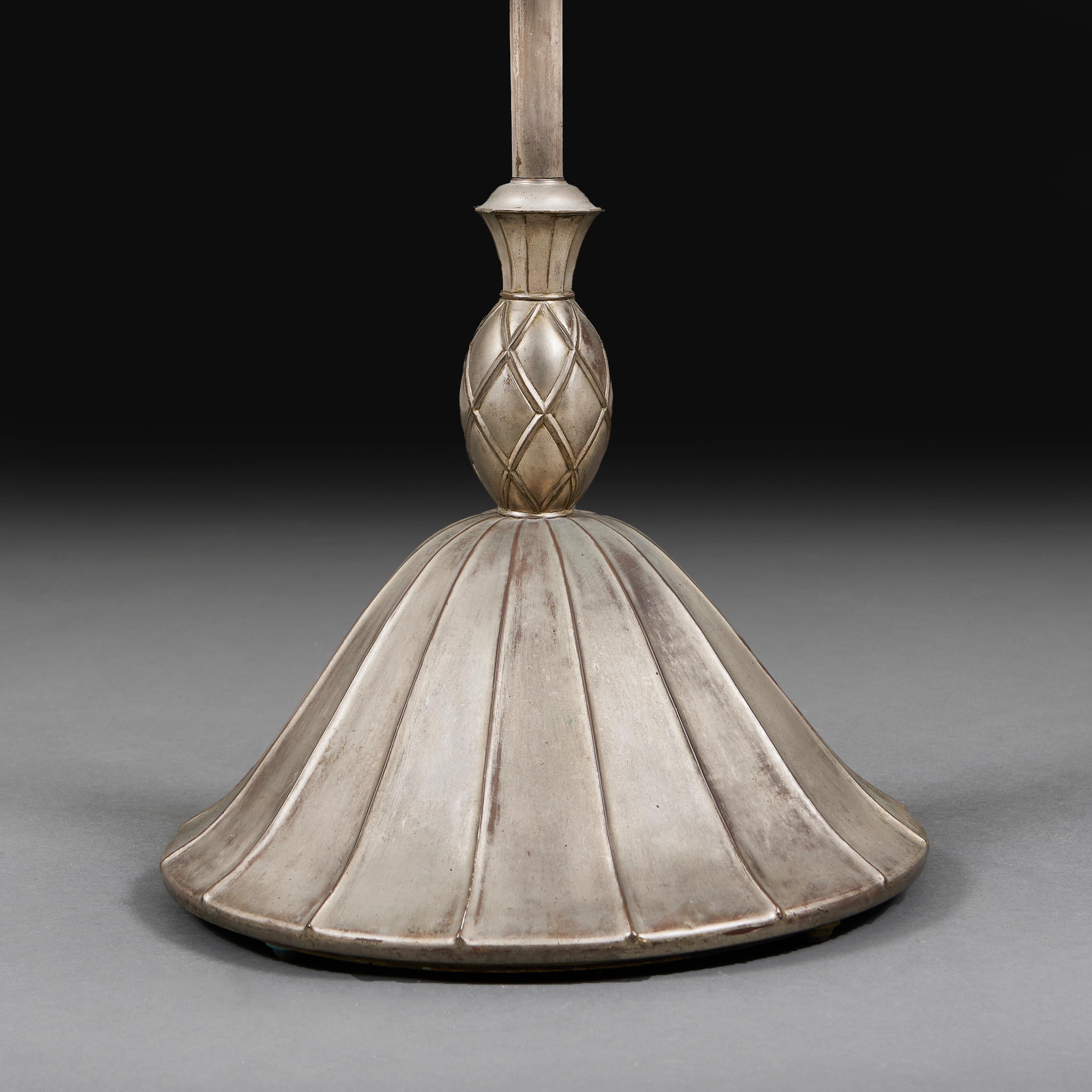 An Austrian Secessionist Pewter Standard Lamp In Good Condition For Sale In London, GB