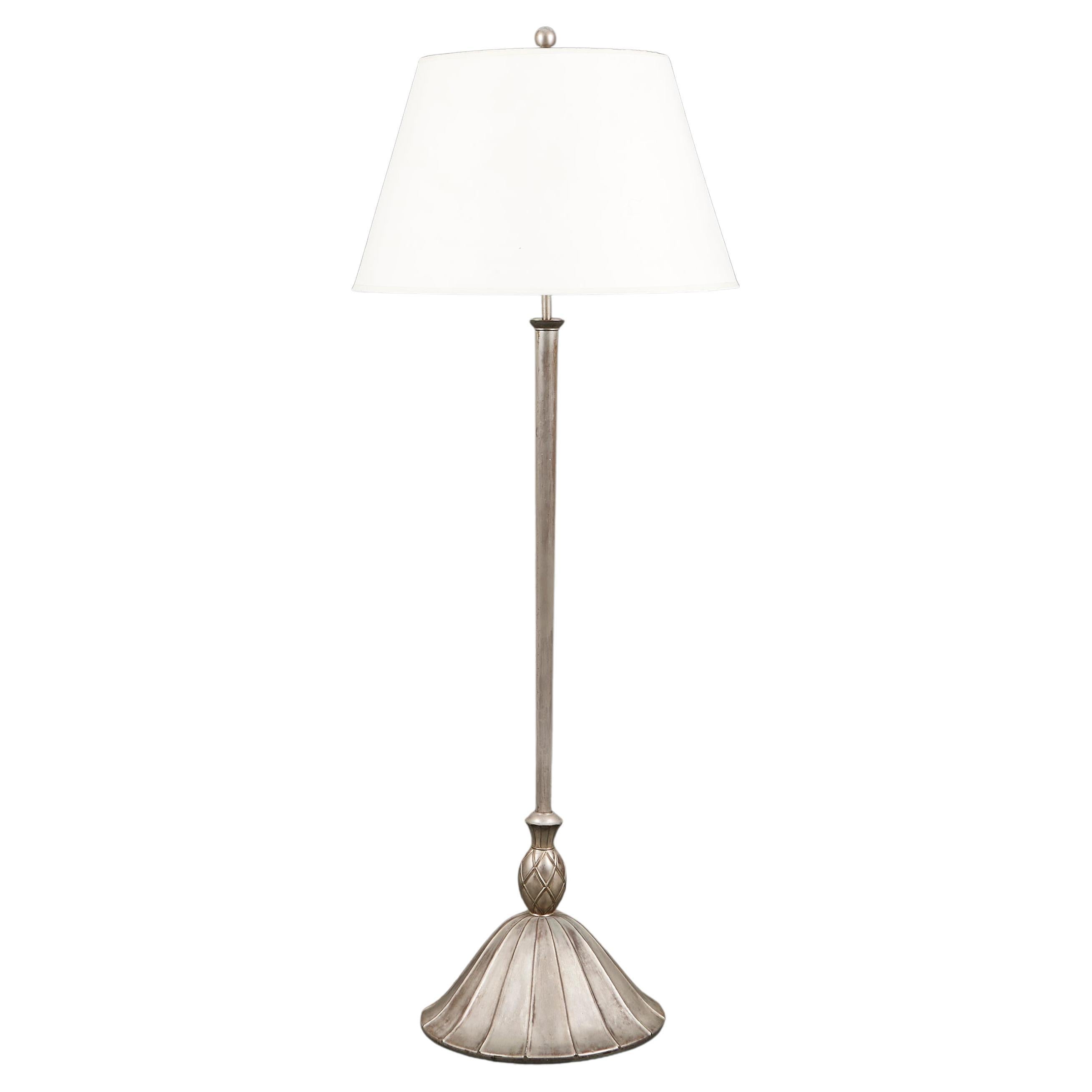 Lampada standard austriaca secessionista in peltro