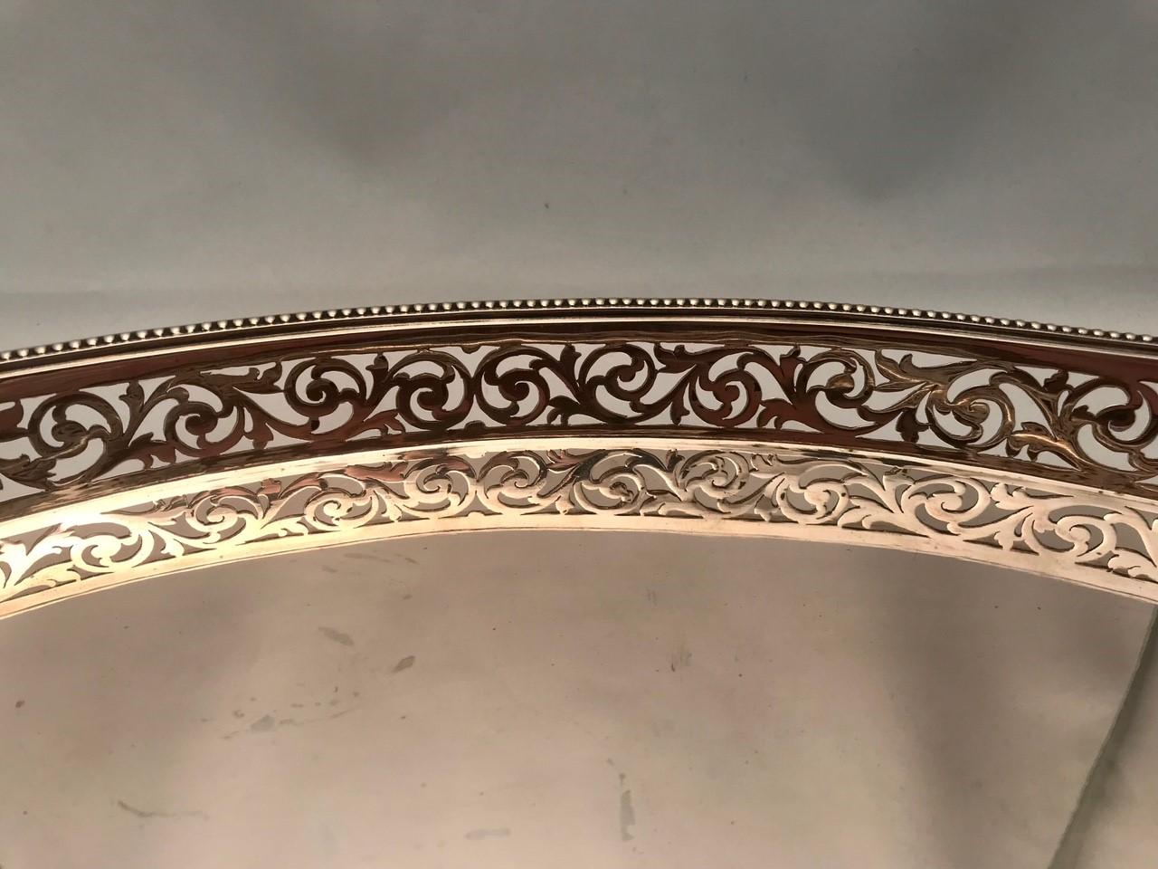 Austrian Silver Galleried Oval Tray For Sale 2